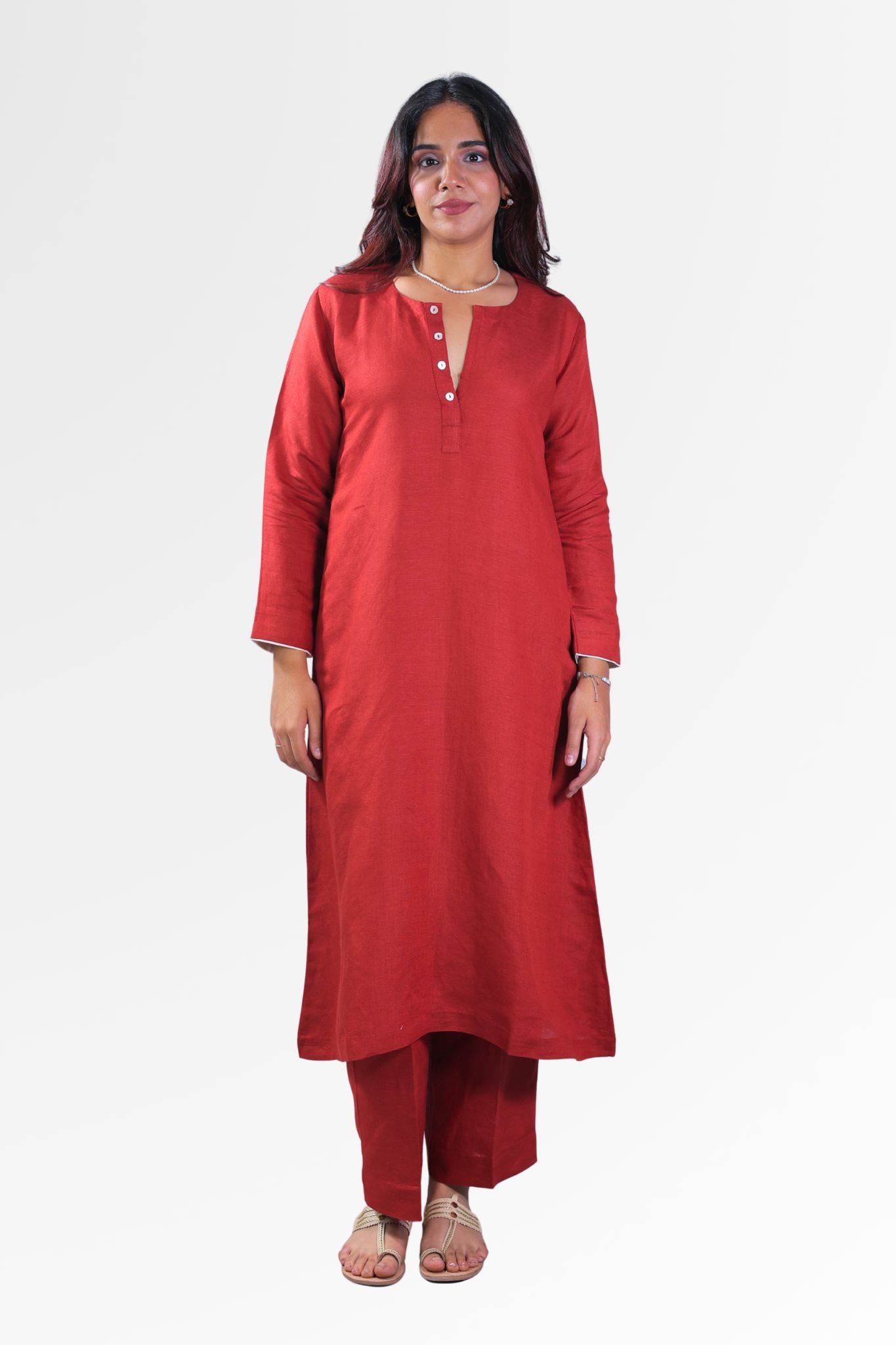 Prakriti Women’s Printed Pure Linen Long Dress