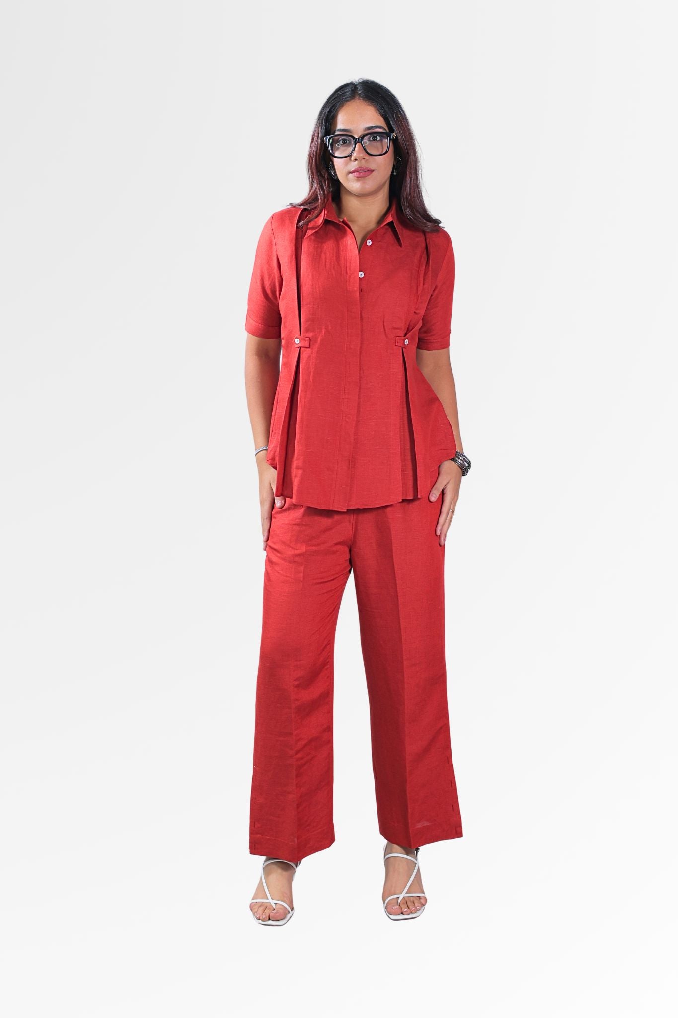 Aura linen coord set For Women
