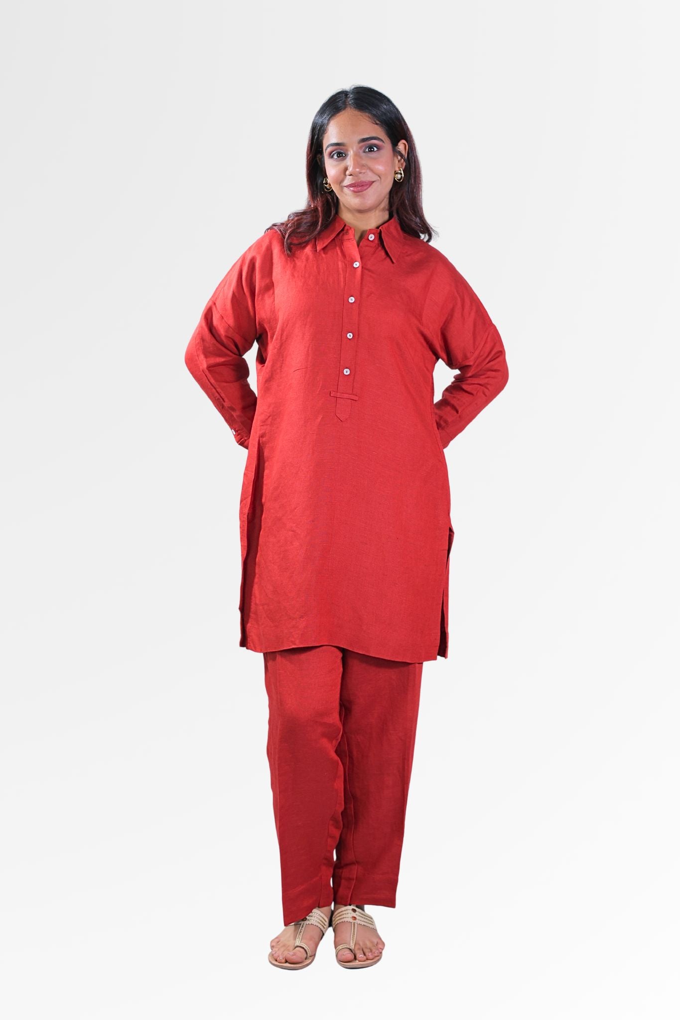 rakshak verse womens mantra red kurta set