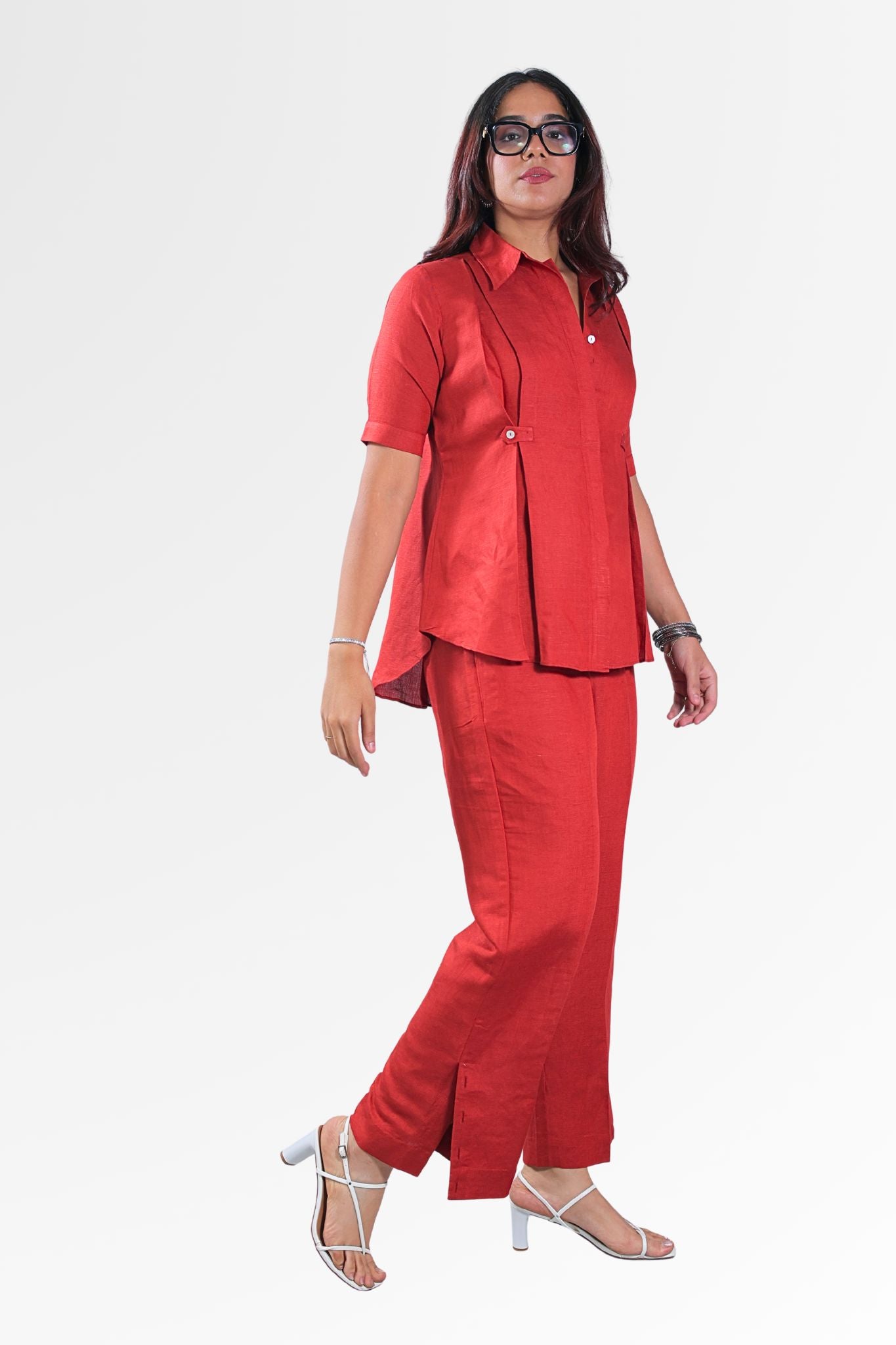 Aura linen coord set For Women