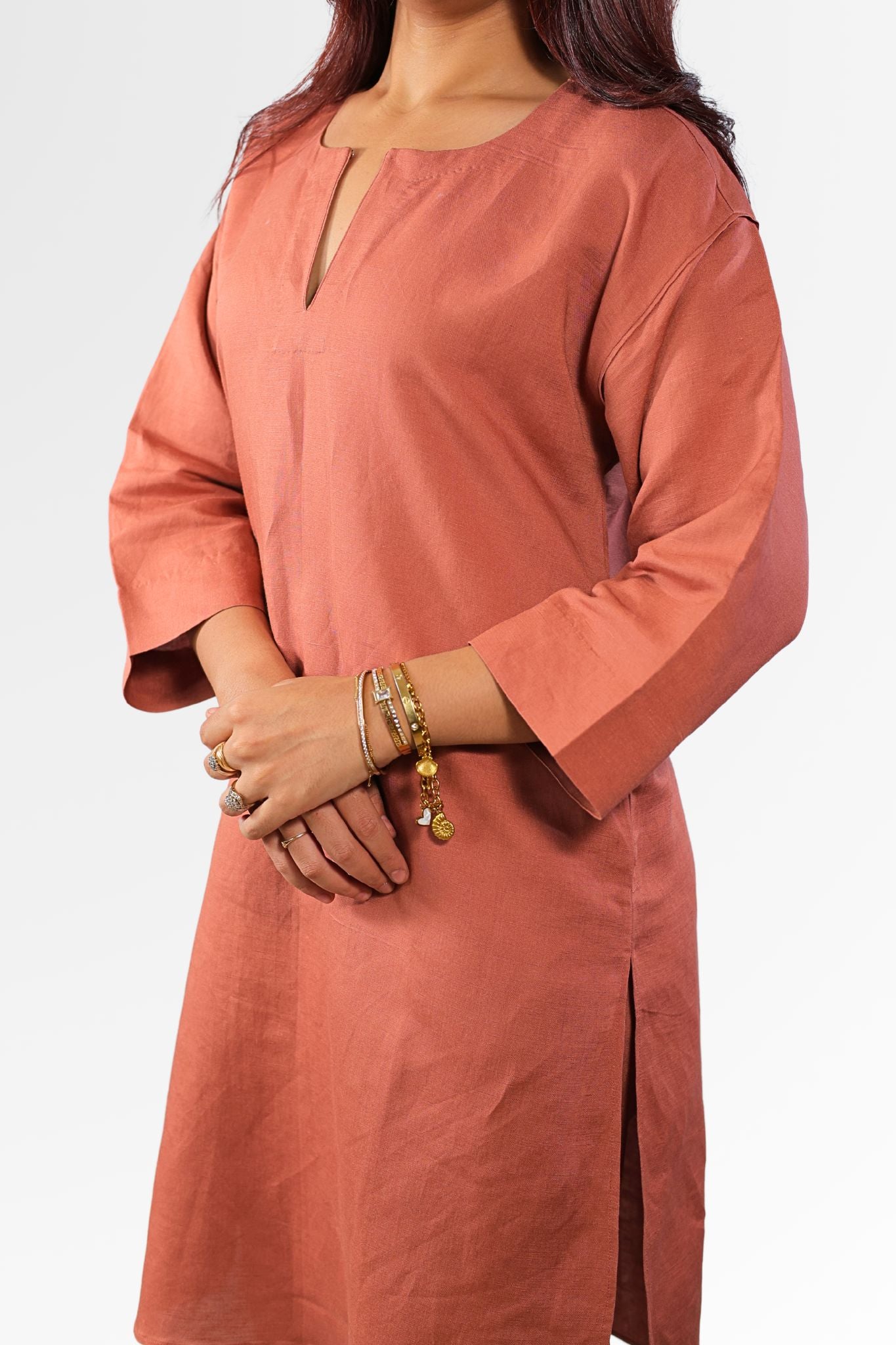Astitva kurta set for women light coffee colour