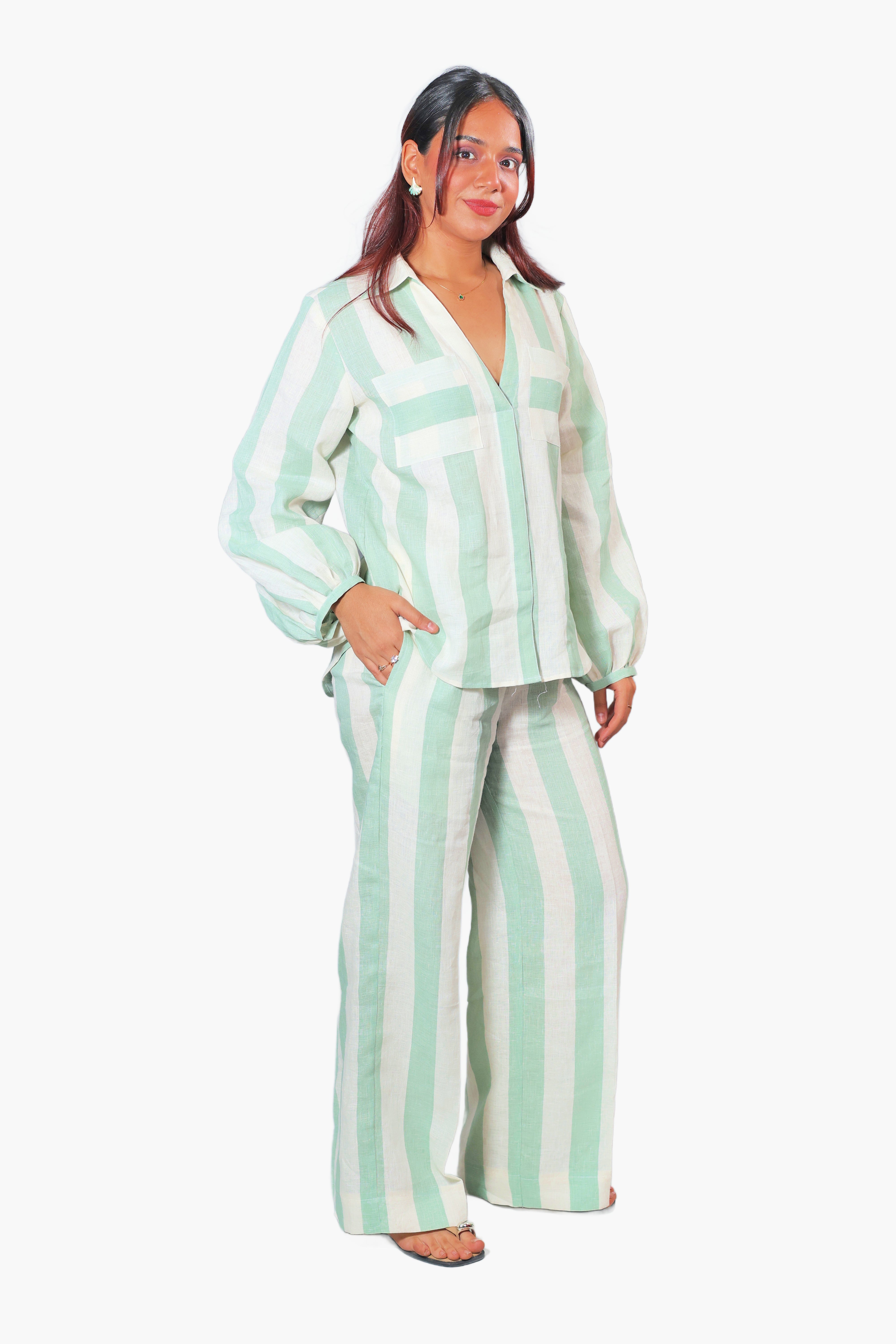 DHARAA light green coord set for women