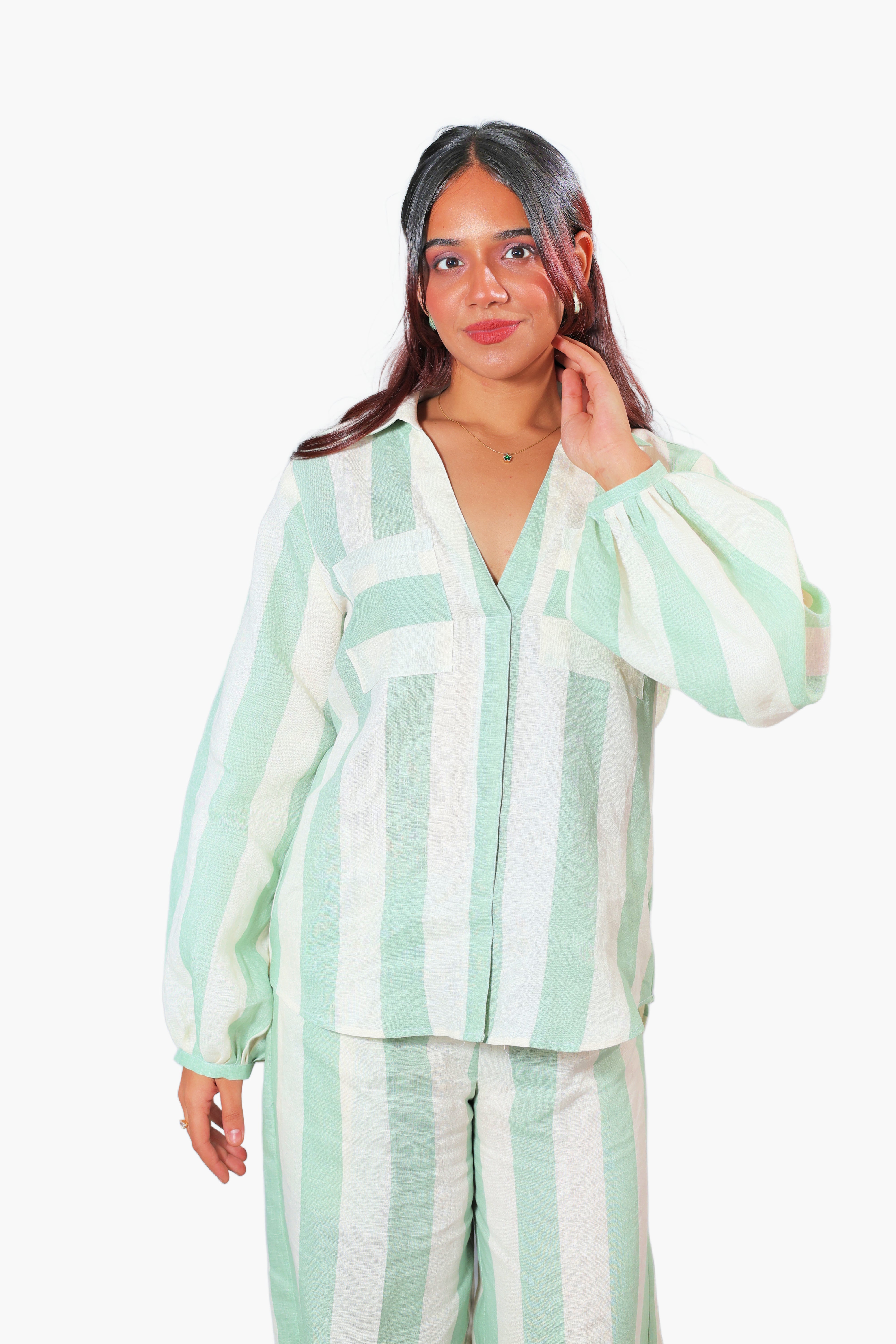 DHARAA light green coord set for women