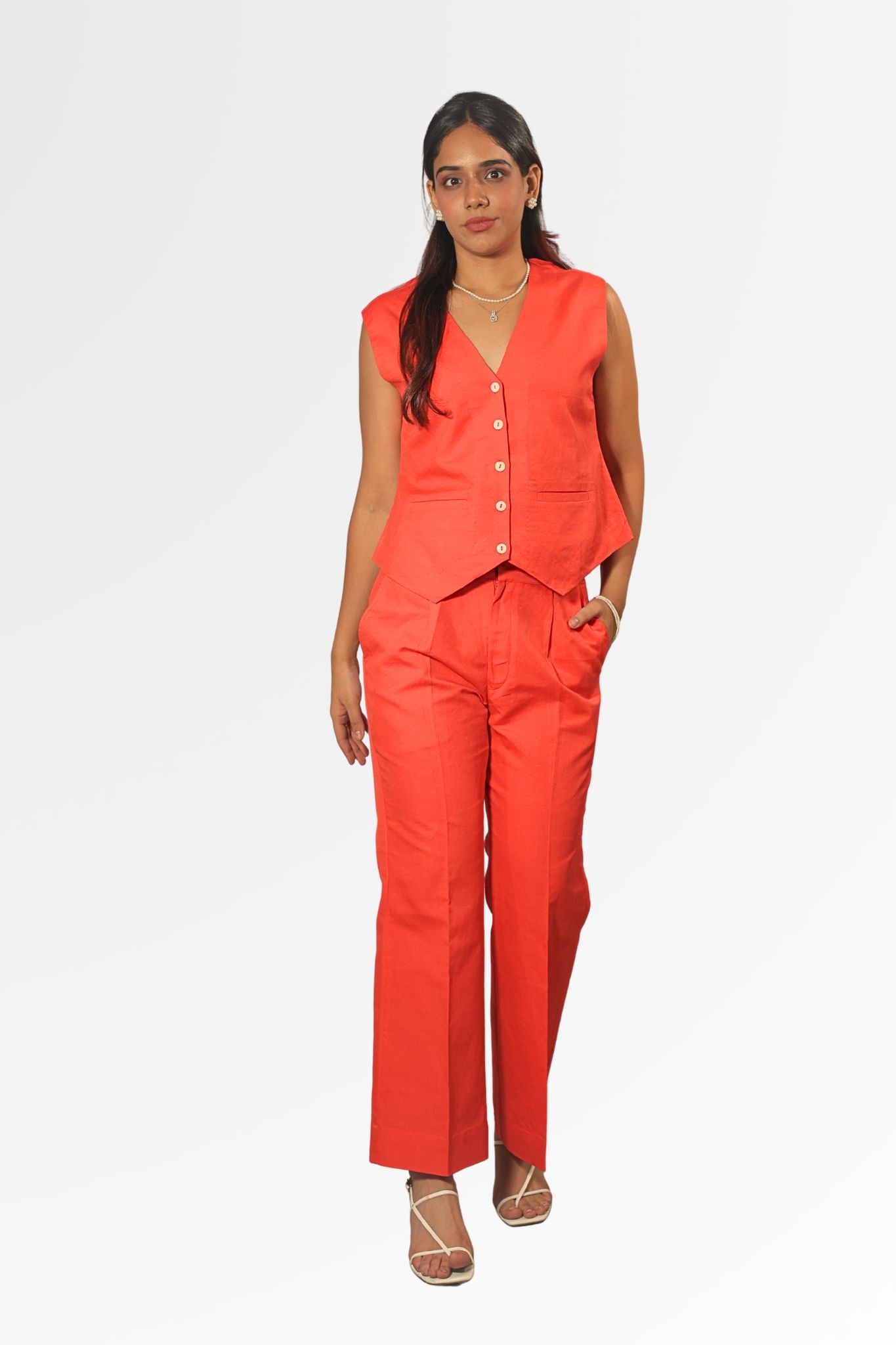 AGNI Orange Waste coat style Cordset