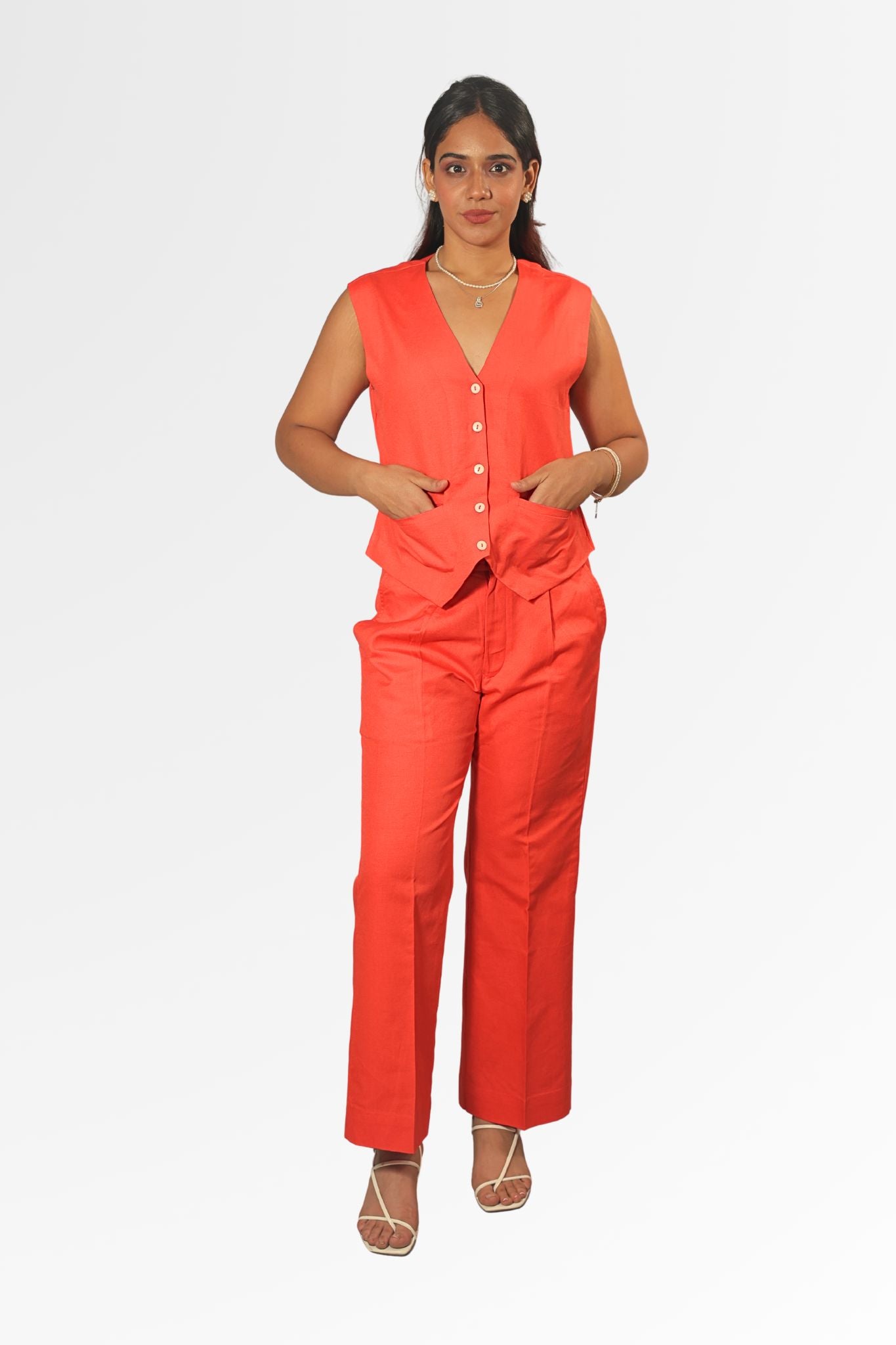 AGNI Orange Waste coat style Cordset