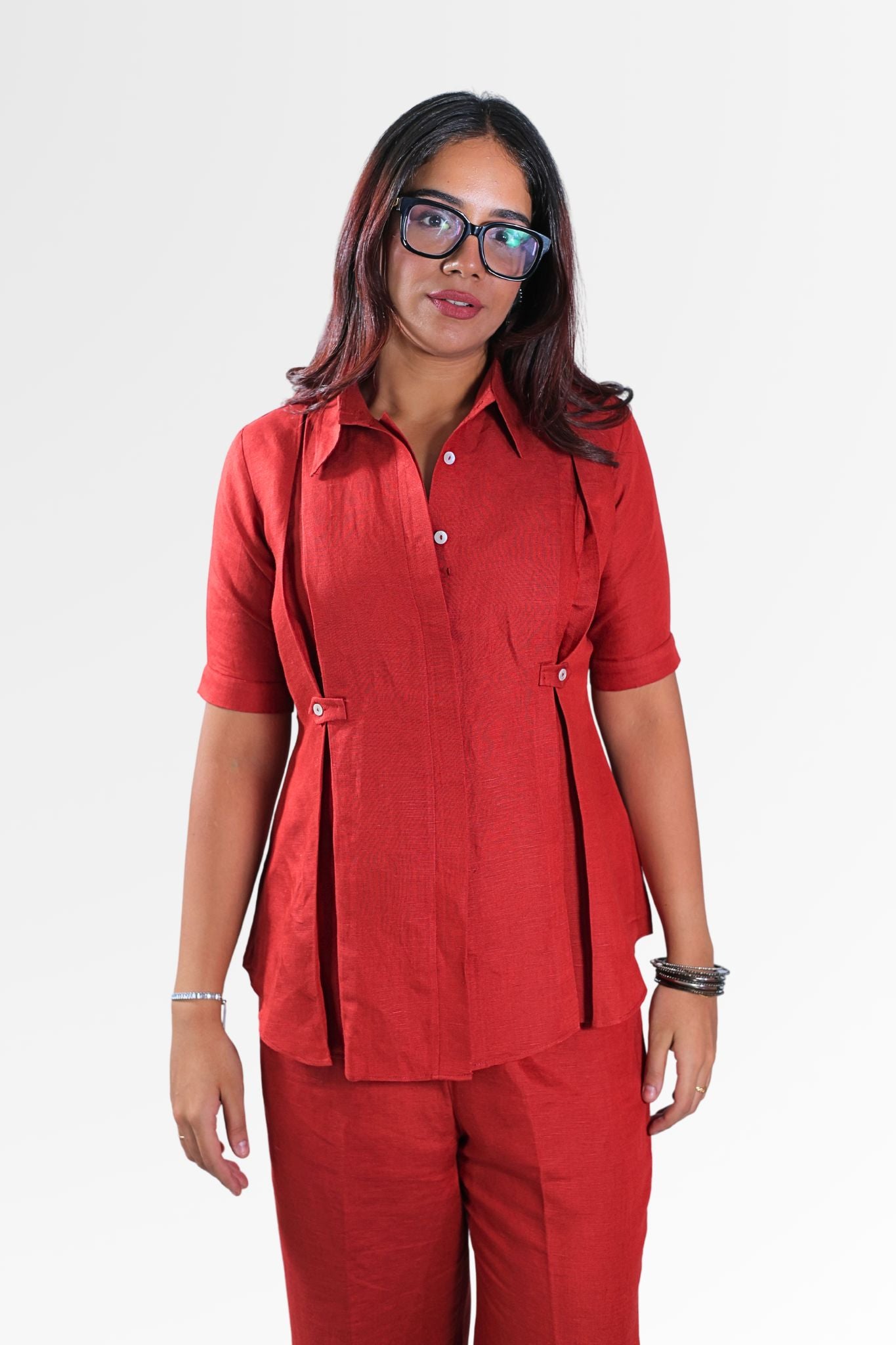 Aura linen coord set For Women