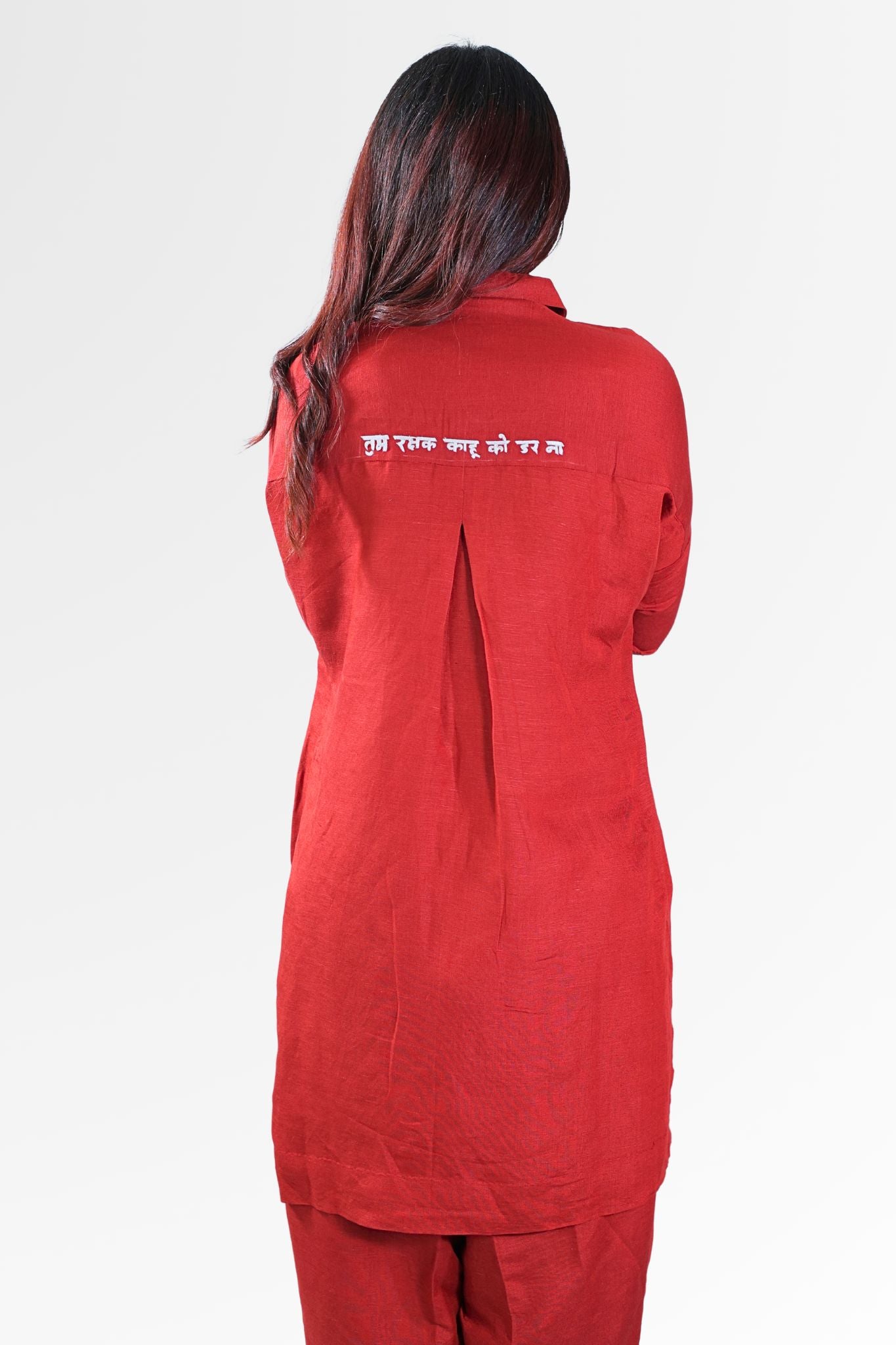 rakshak verse womens mantra red kurta set