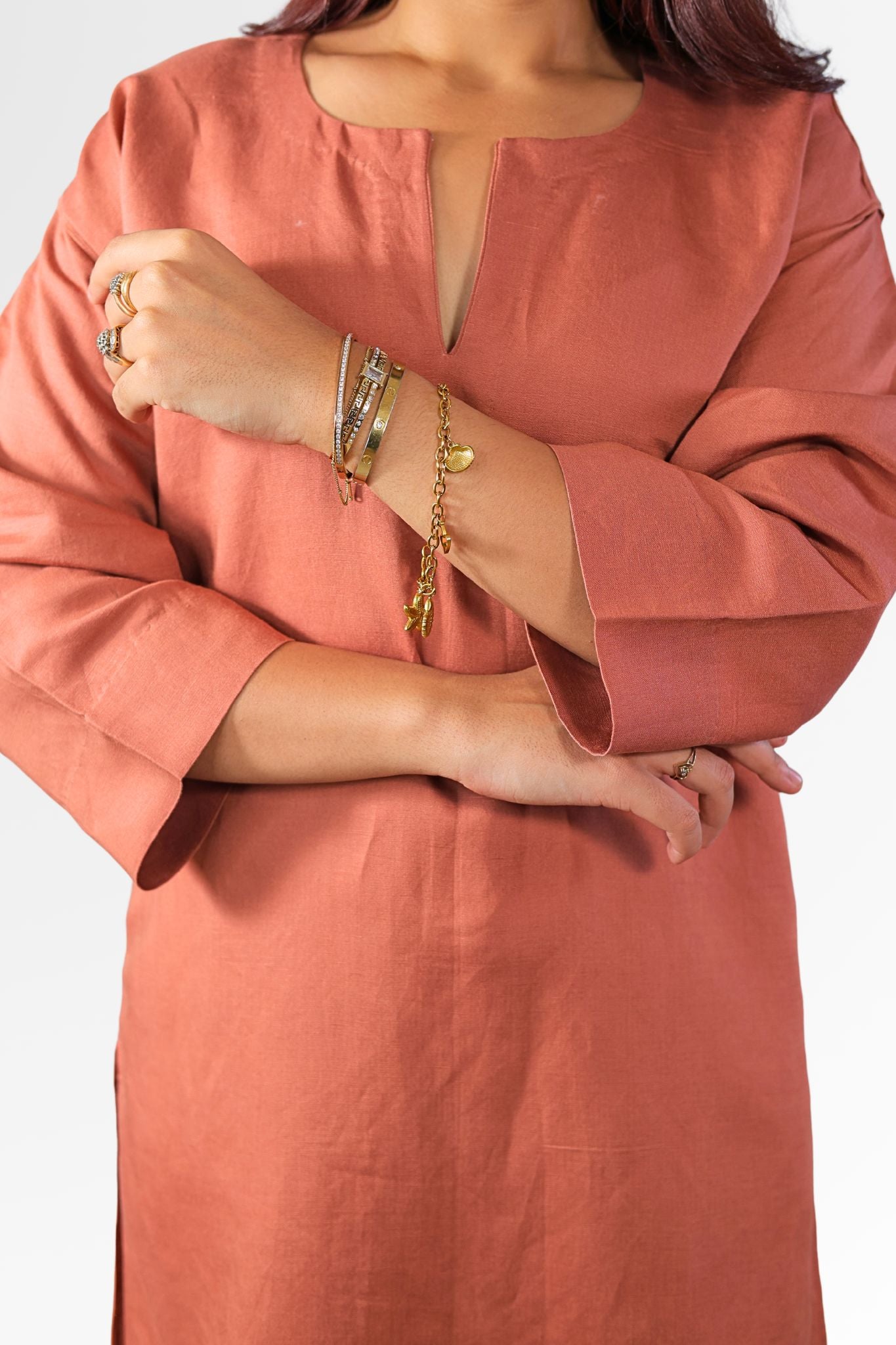 Astitva kurta set for women light coffee colour