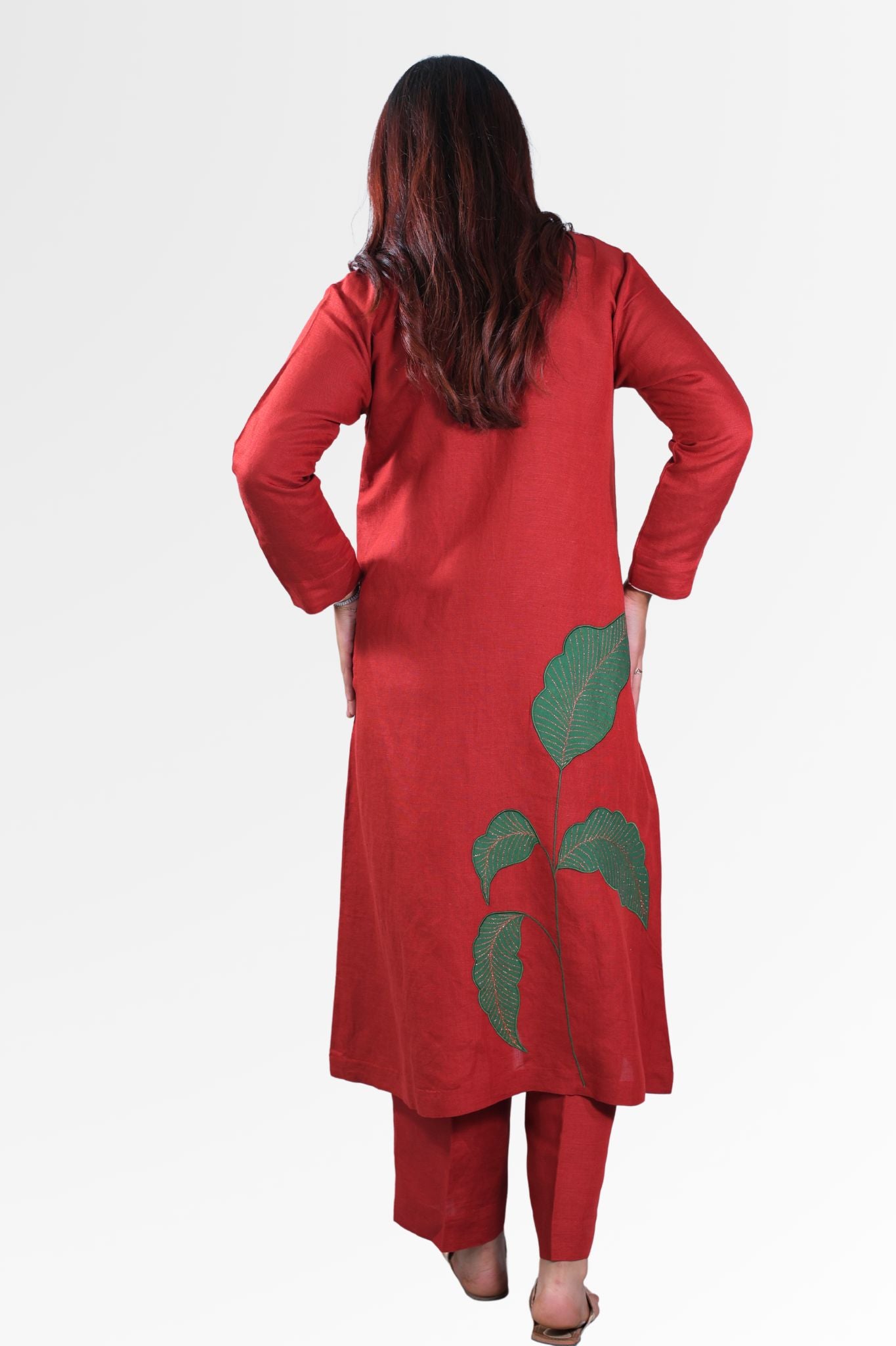 Prakriti Women’s Printed Pure Linen Long Dress