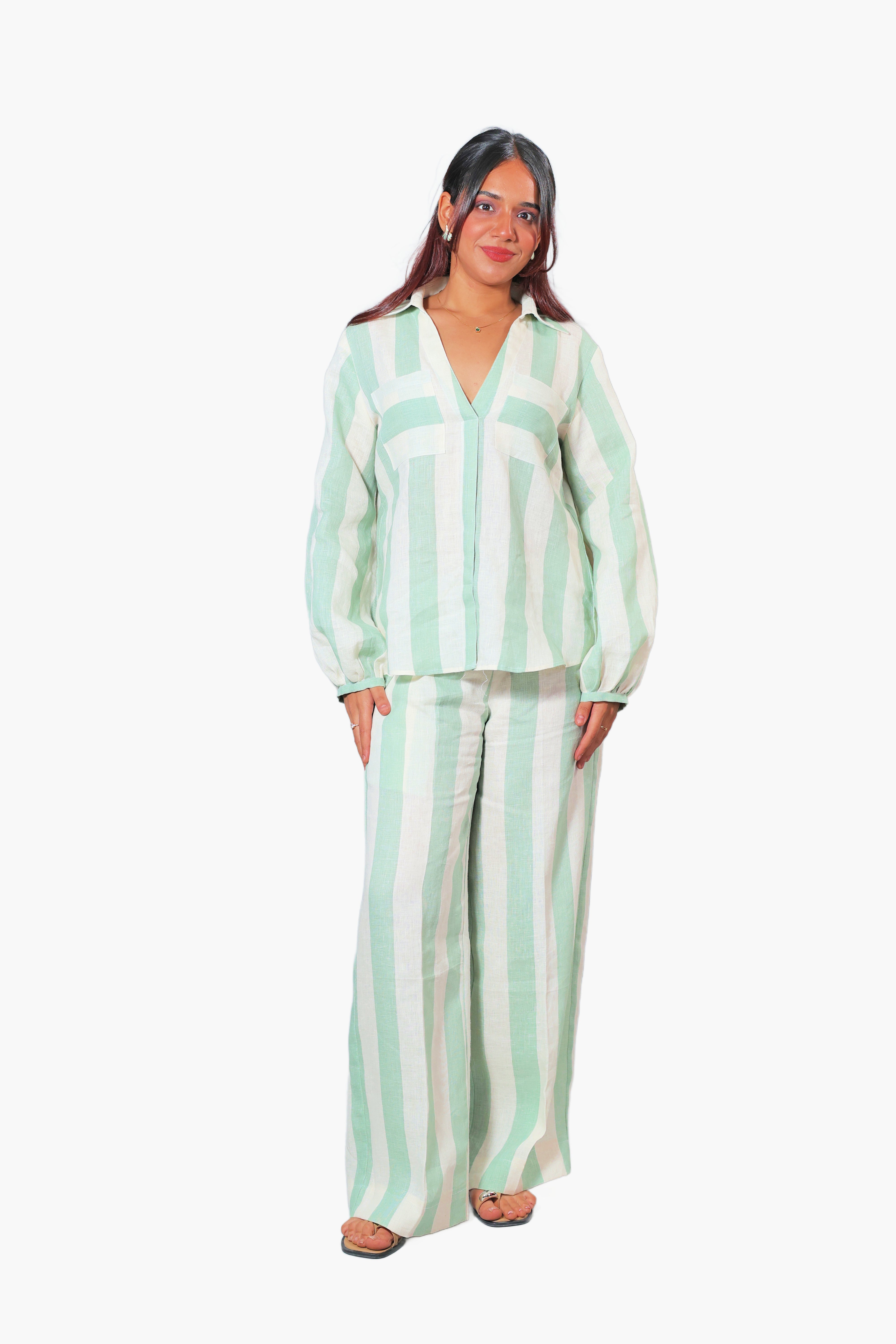 DHARAA light green coord set for women