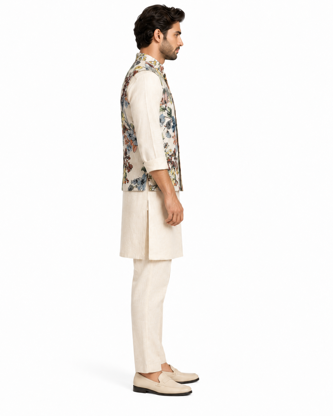SouLin Floral Print Nehru Jacket