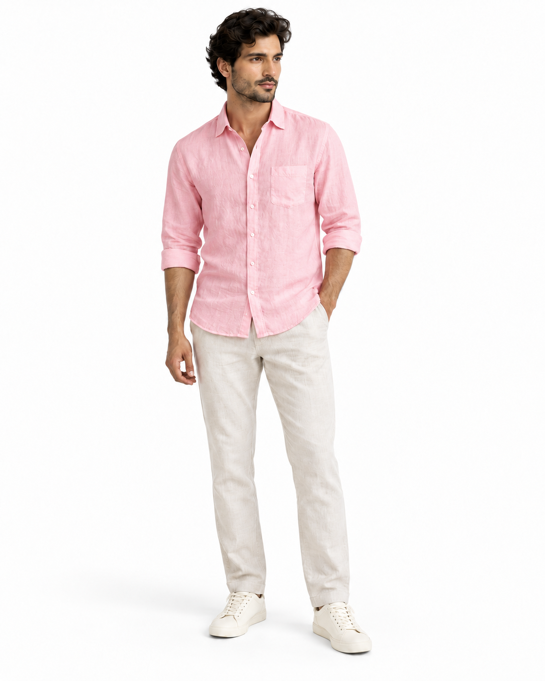 Yuvarāja pink linen shirt